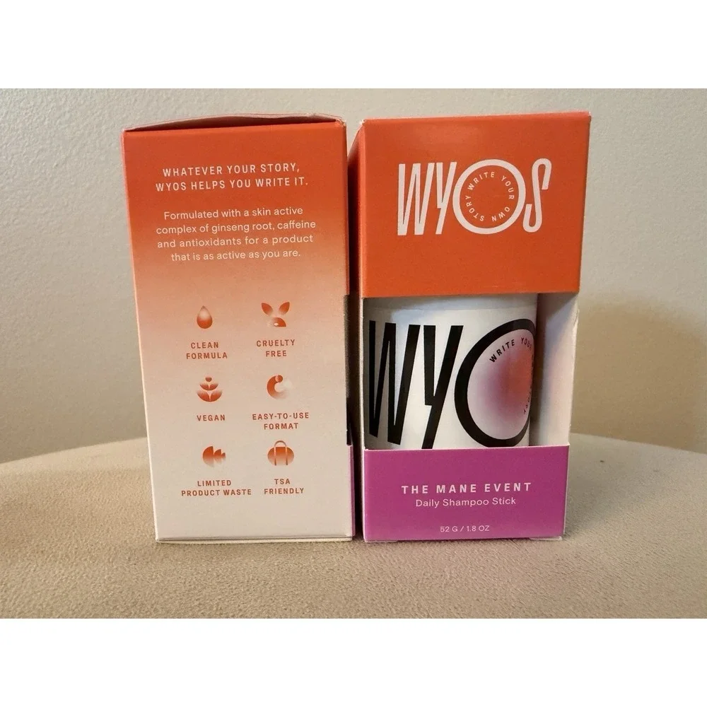 WYOS The Mane Event Daily Shampoo Stick‎ 2-Pack Clean, Cruelty Free, Vegan, TSA
